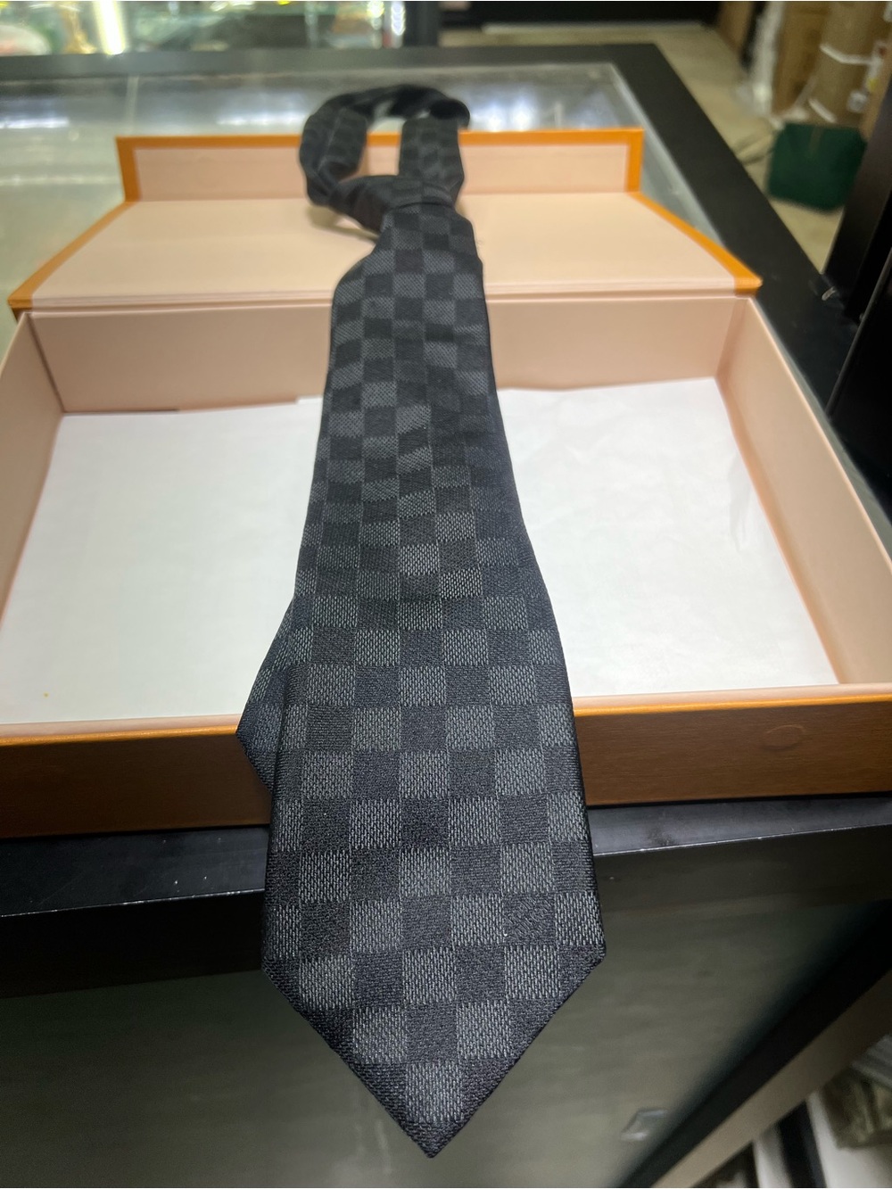 Louis Vuitton Black Damier Classique Tie